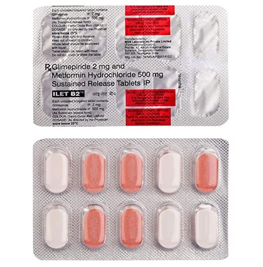 ILET B2 500MG 2 MG TAB