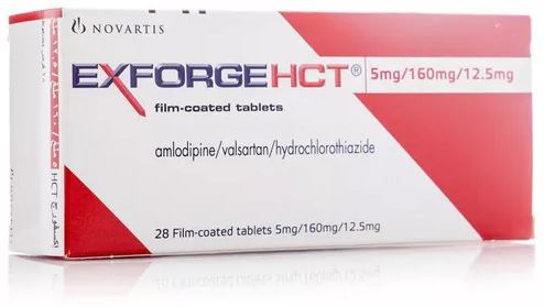 Exforge HCT 5mg 160mg 12.5mg of 28 fc tabs